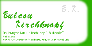 bulcsu kirchknopf business card